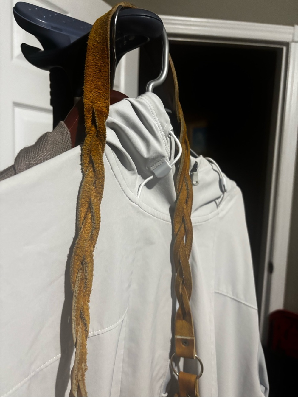 Hand-Painted Brown Leather Crossbody Bag - Picture 6 of 6